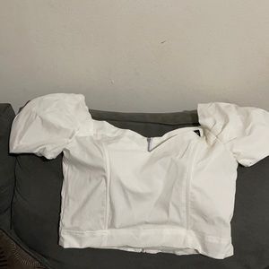 Puffed Sleeves Crop Top